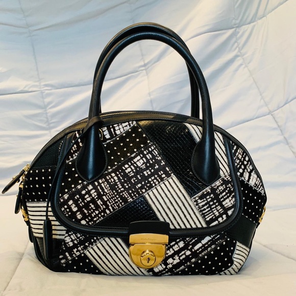 Salvatore Ferragamo Handbags - Amazing Fiamma Horse,  Calf and Python Leather